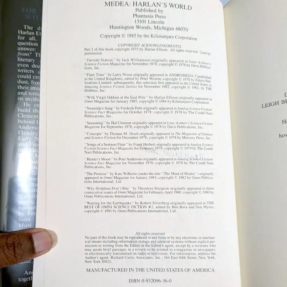 Medea: Harlan's World Book Hardcover Signed Freas Niven Anderson Silverberg 1985